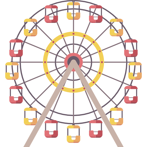 Ferris wheel amusement park big wheel fair icon