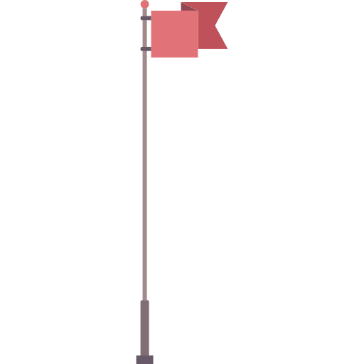 Flagpole waving maps and flags wave icon