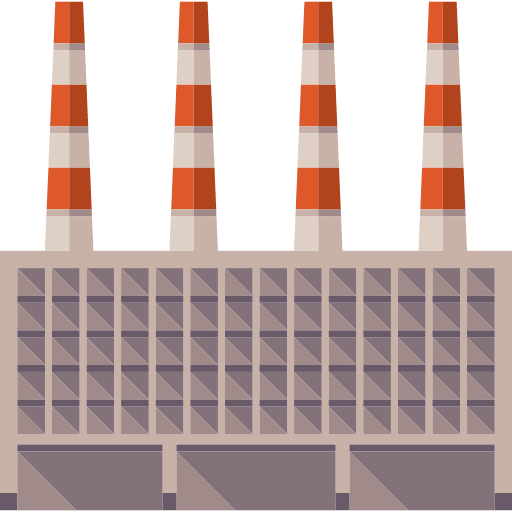 Power plant industry buildings factory icon