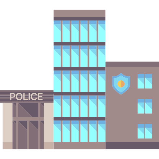 Police station jail prison buildings icon