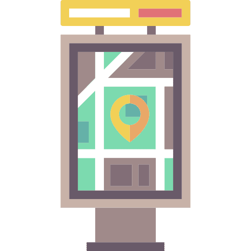 Street map map point panel signs icon