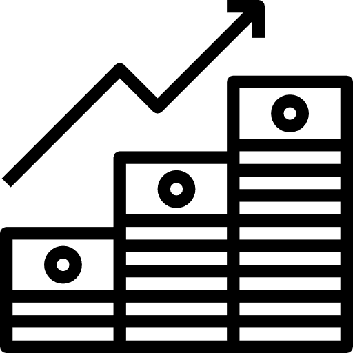 Growth graphics stats benefits icon