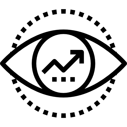 Growth eye benefits stats icon