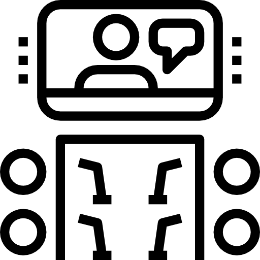 Presentation stick man analytics business icon