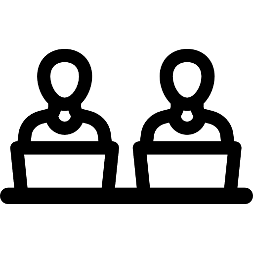 Employees office laptop people icon