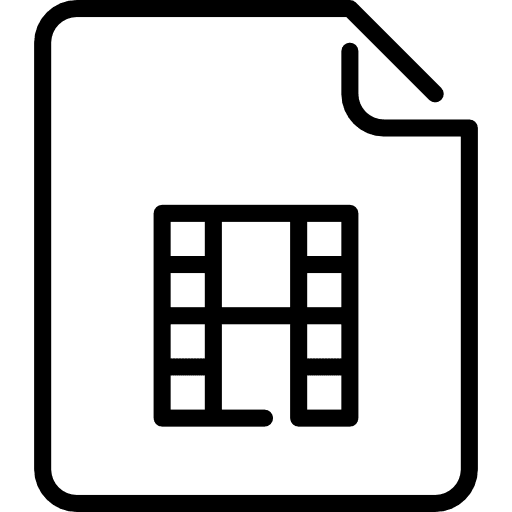 Video file archive formats document icon