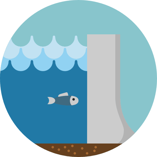 Dam wave dam sea icon