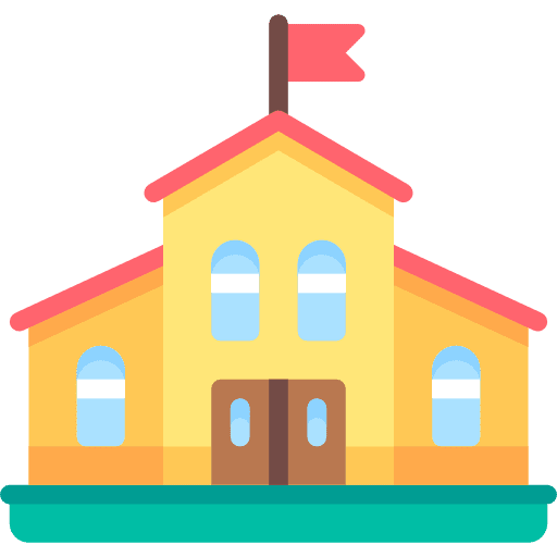 Kindergarten college education buildings icon
