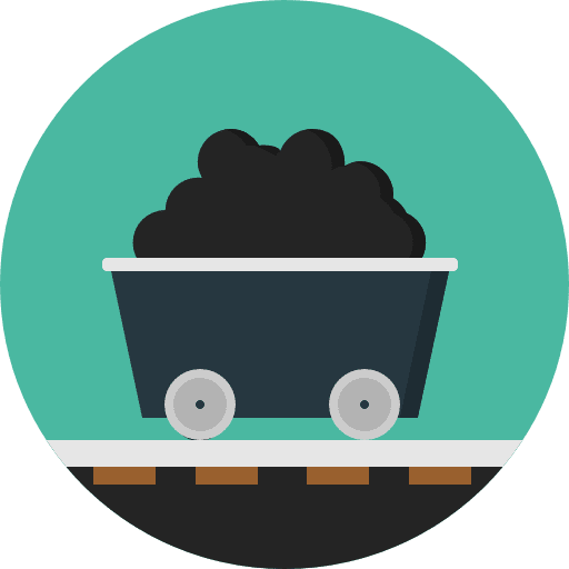 Mine cart mine coal icon