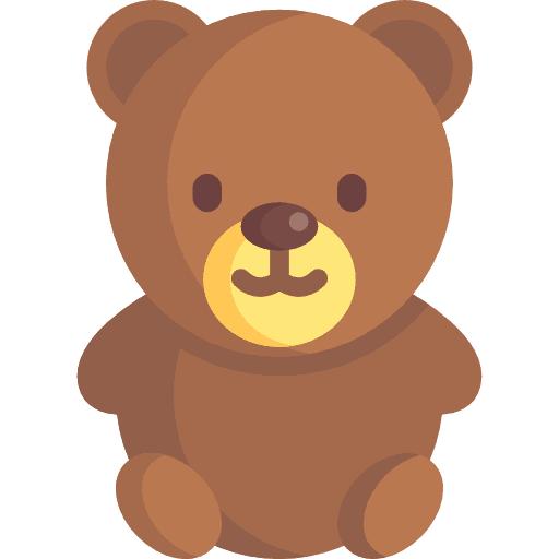 Teddy bear kid and baby childhood puppet icon