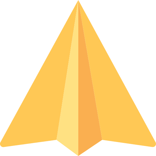 Paper airplane childhood kid and baby direct icon