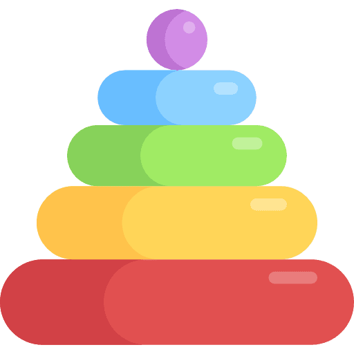 Pyramid childhood kid and baby rings icon