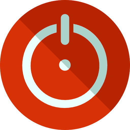 Power button red button power button power on icon