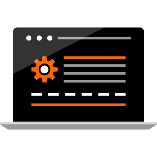 Laptop coding web development computer icon