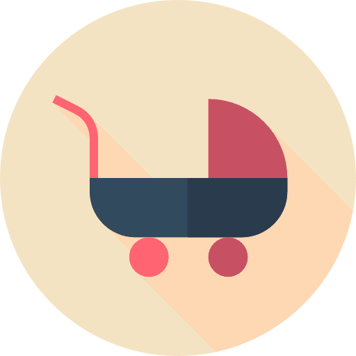 Stroller children kid and baby stroller icon
