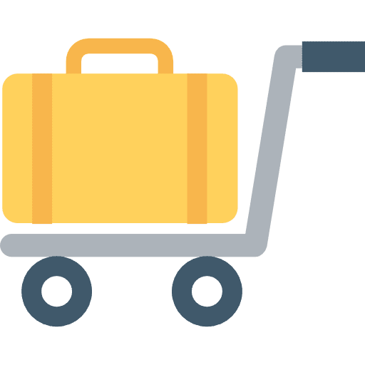 Trolley delivery trolley items icon