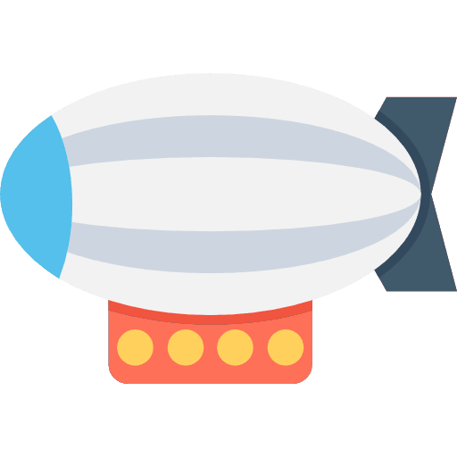 Zeppelin hydrogen aircraft flying icon