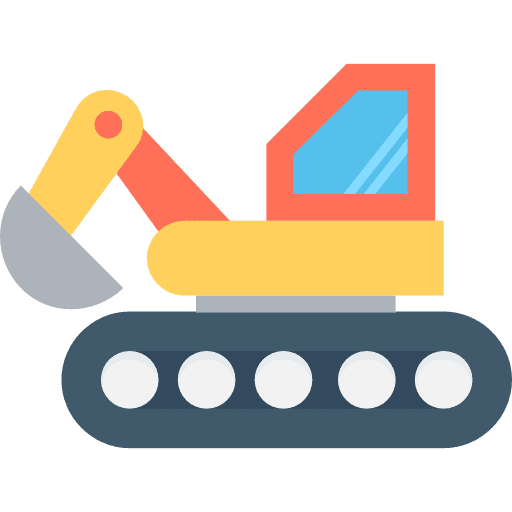 Excavator bulldozer transport excavator icon
