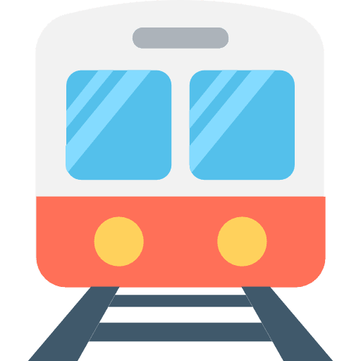 Train transportation rails street icon