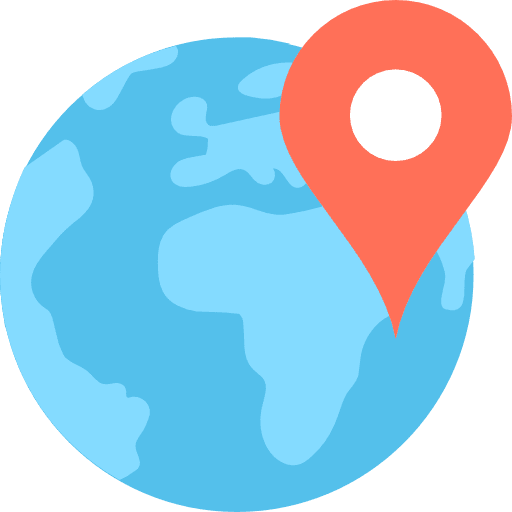 Earth globe maps and location earth globe interface icon