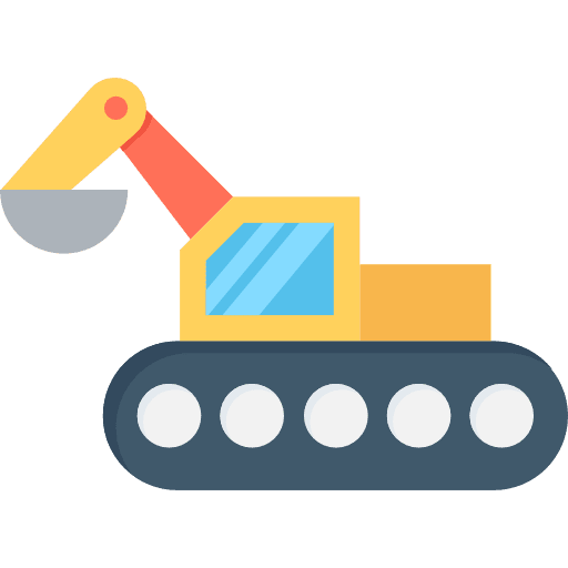 Excavator construction excavator transport icon