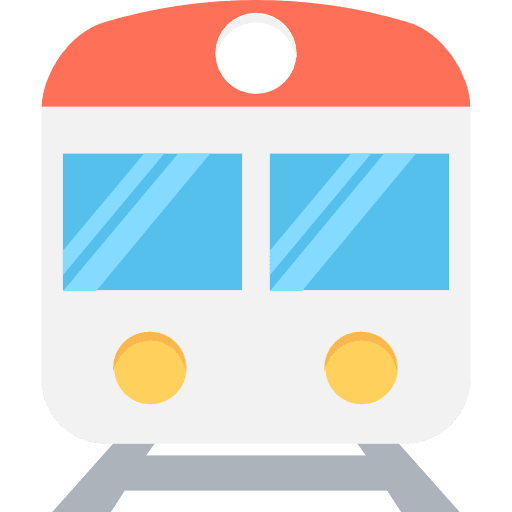 Train travelling transport rails icon