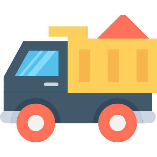 Dumper truck industrial transport icon