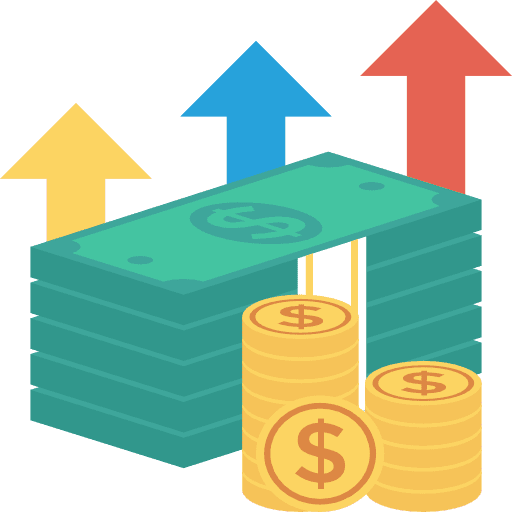 Increase increase business and finance money icon
