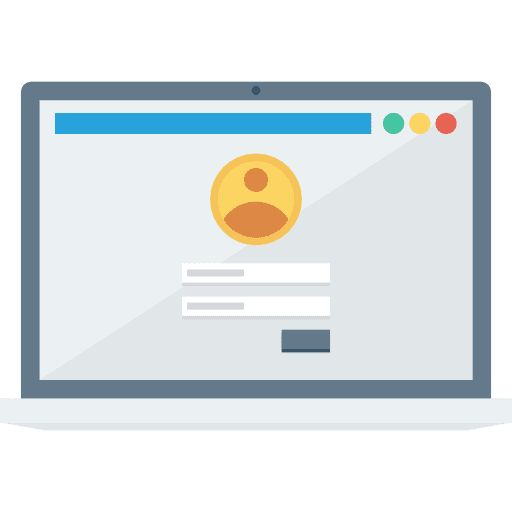 Login profile verification laptop icon