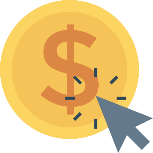 Pay per click business and finance multimedia pay per click icon