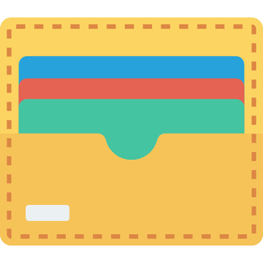 Wallet business and finance wallet card icon