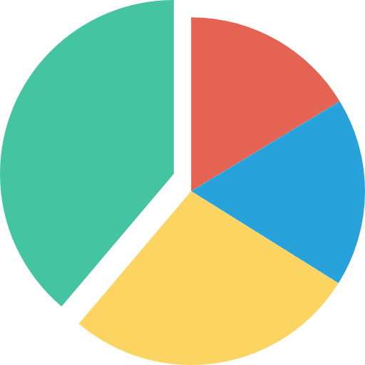 Chart marketing statistics market size icon