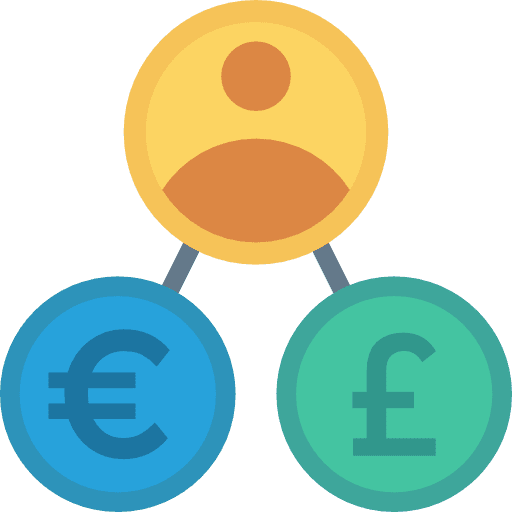 Coins pound sterling commerce euro icon