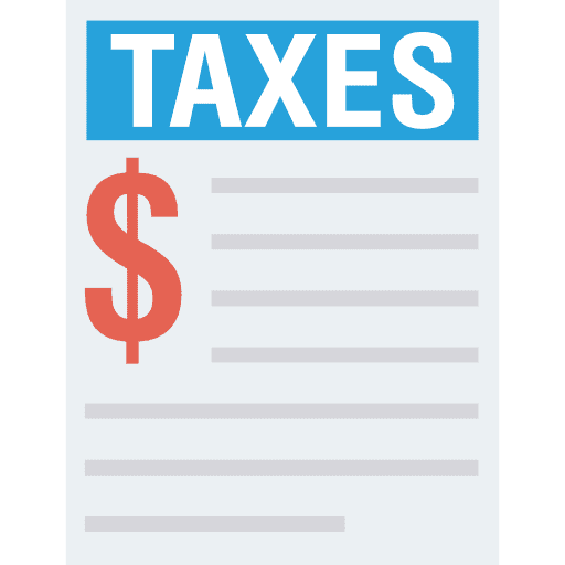 Taxes percent taxes business and finance icon