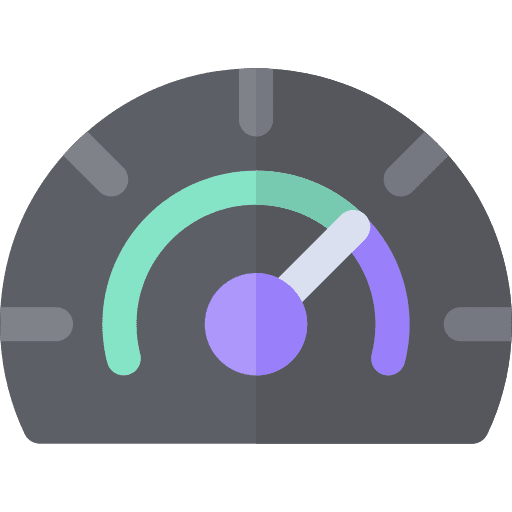Speedometer bandwidth mileage measuring icon