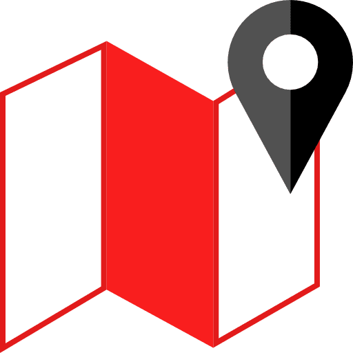 Map maps and location orientation map icon