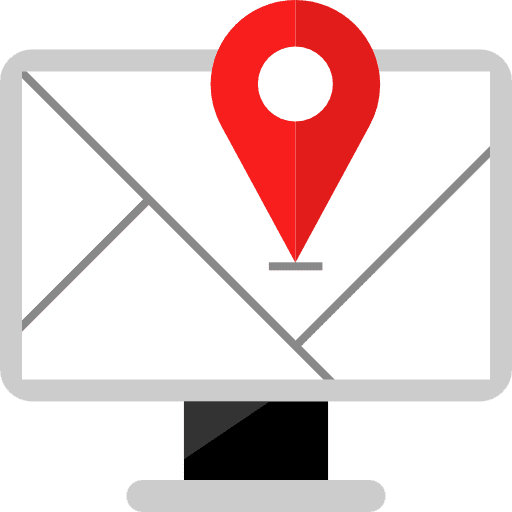 Computer maps and location screen computer icon