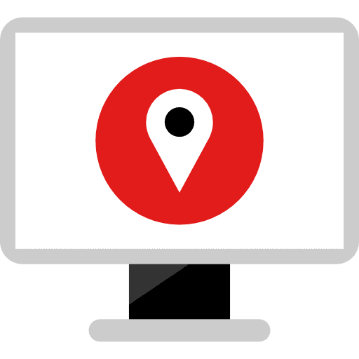 Computer monitor computer screen locator icon