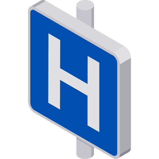 Hospital signs health clinic signaling icon