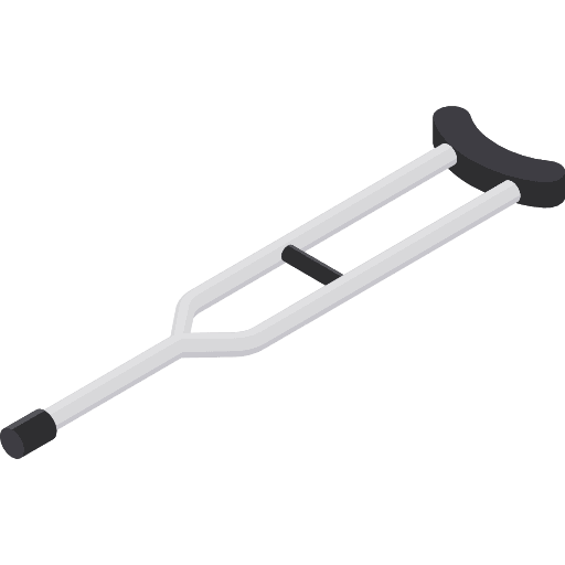 Crutch healthcare and medical tools and utensils injury icon