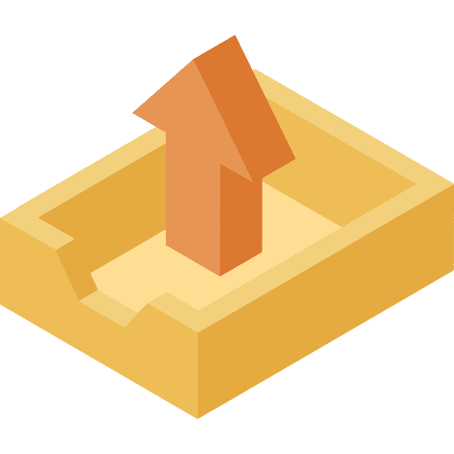 Outbox files and folders arrows uploading icon