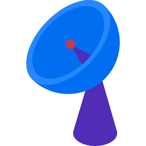 Satellite dish radar technology communications icon