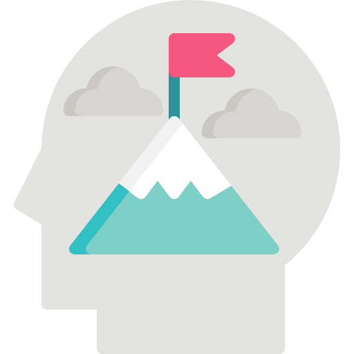 Goal head mental medicine icon