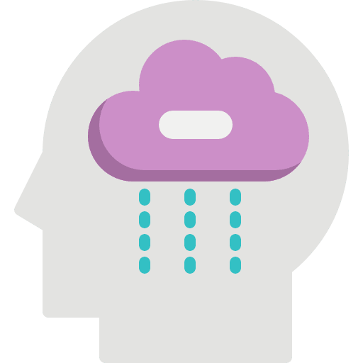 Negative motivation mental head icon