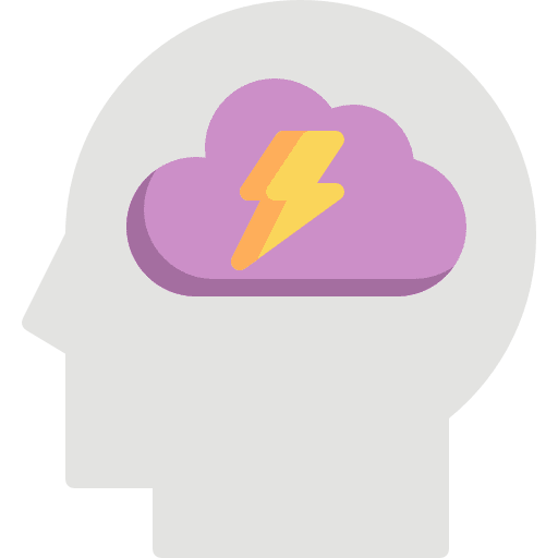 Depression mental stress head icon