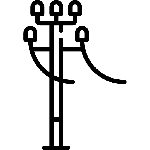 Electric pole pole post architecture and city icon