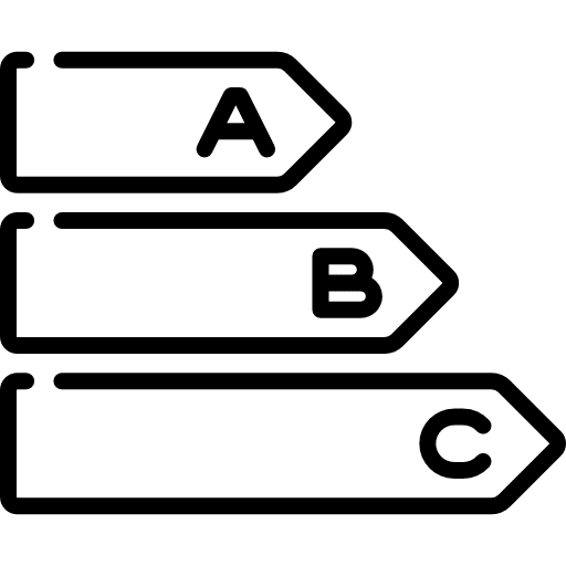 Energy class electronics energy class saving icon