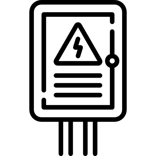 Electrical panel construction and tools power danger icon