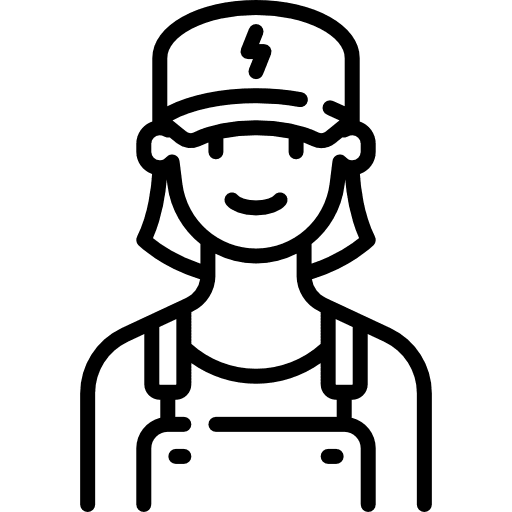 Electrician profession woman electrician icon