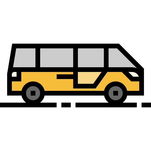 Minibus vehicle automobile transport icon